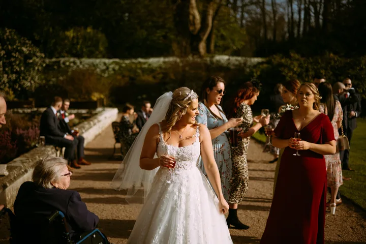 Rebecca enjoying her wedding day at Clearwell Castle, from Becky’s portfolio.