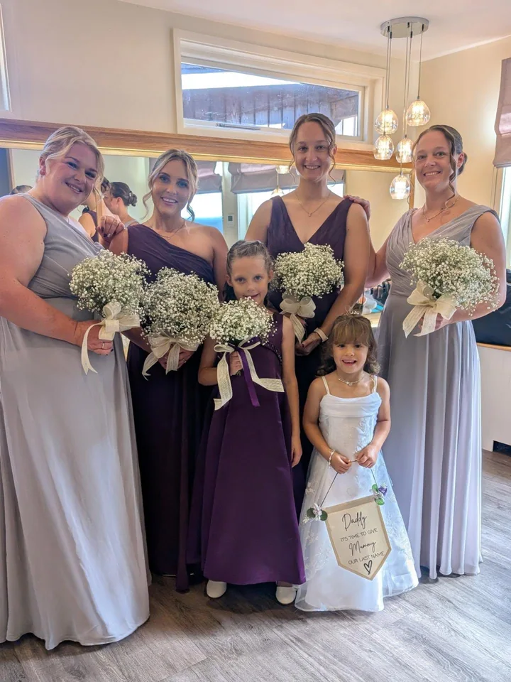 A wedding party with hair styled by Becky