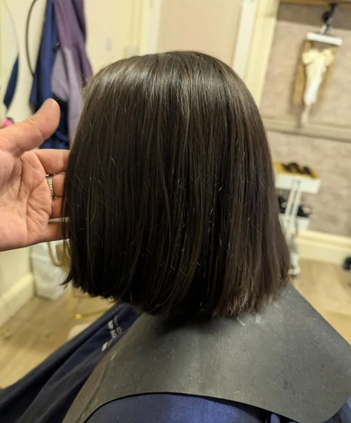 A shaped brunette bob from the Hereford studio