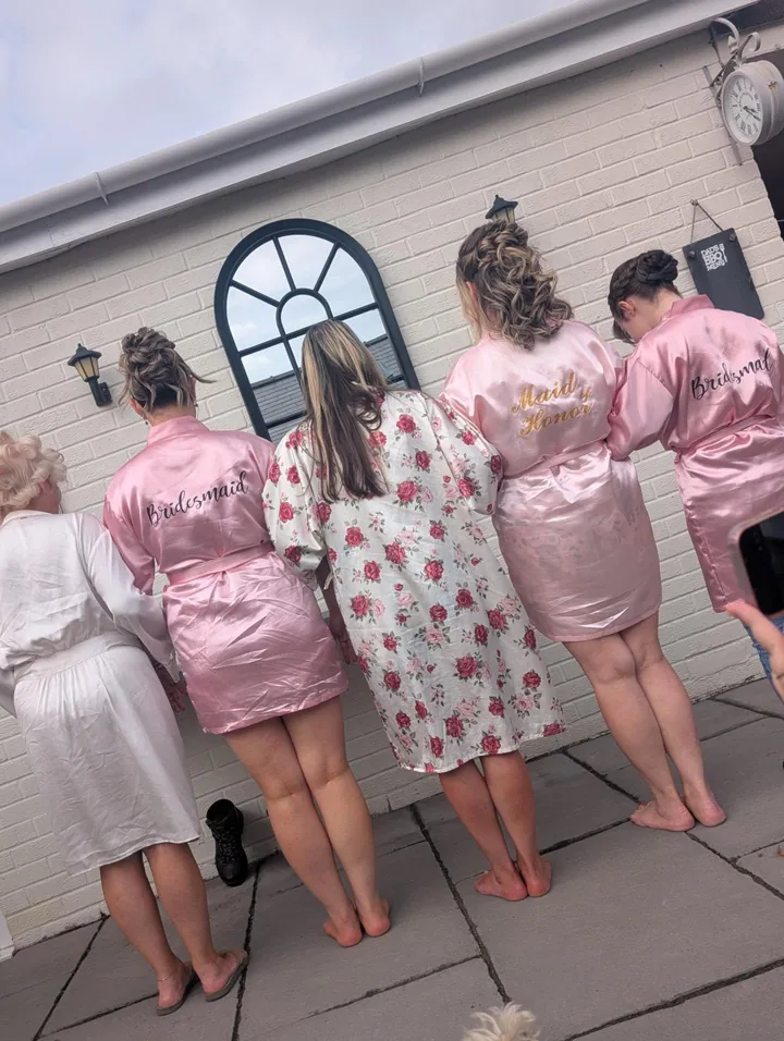 A real wedding party with hair styled by Hair Up Solutions
